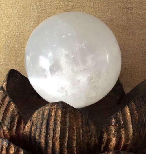 Selenite Sphere (60mm): Calming Spiritual Stone