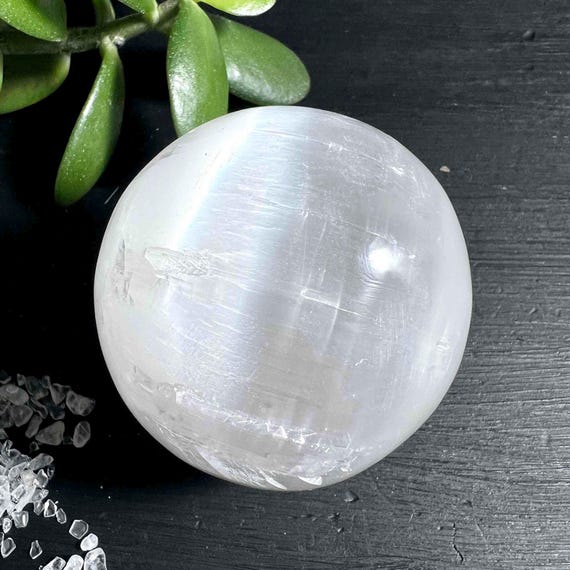 Selenite Sphere 6cm | White Crystal Ball | Moon Energy Stone | Crown Chakra | Meditation | Spiritual Gift