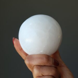 Selenite Sphere Full Moon Goddess Psychic White Crystal Ball Selenite Sphere Full Moon Goddess Psychic White Crystal Ball