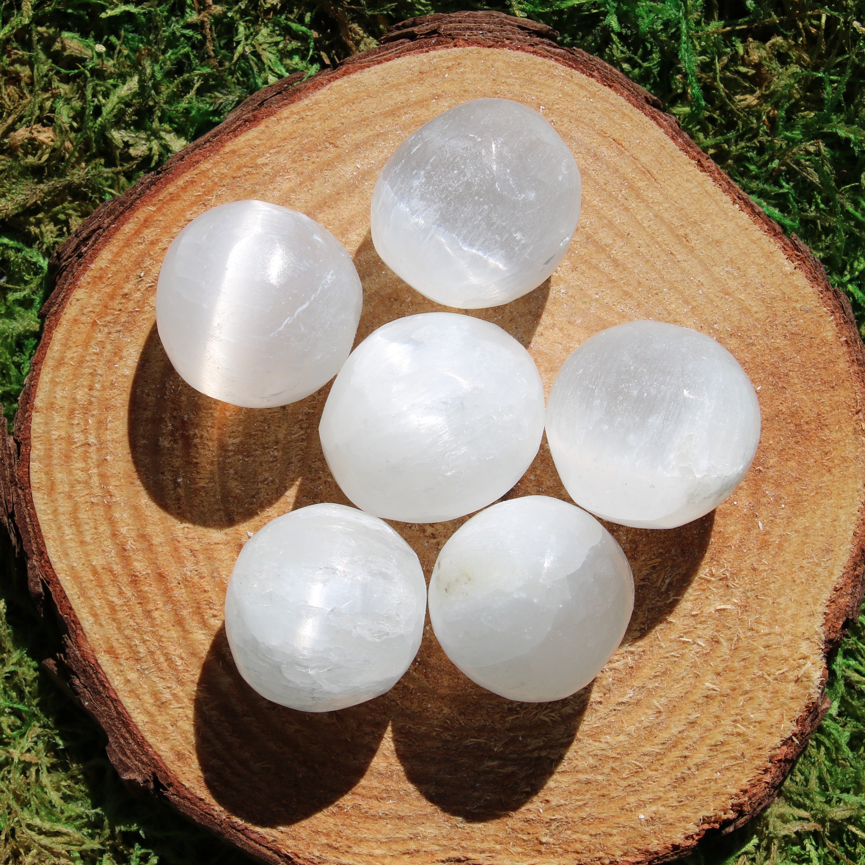 Selenite Sphere Shaped Polished Pieces Medium