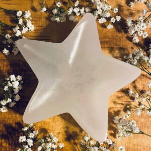 Selenite Star Bowl, Crystal Decor, Star Collection, Selenite Star, Qty. 1 Selenite Star Bowl, Crystal Decor, Star Collection, Selenite Star, Qty. 1