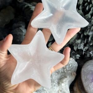 Selenite Star Bowl: Crystal Cleansing Dish, Satin Spar (4”) Selenite Star Bowl: Crystal Cleansing Dish, Satin Spar (4”)