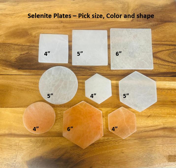 Selenite Charging Plates With 7 Chakra Tumbled Stone Set And Velvet Pouch Selenite Charging Plates With 7 Chakra Tumbled Stone Set And Velvet Pouch