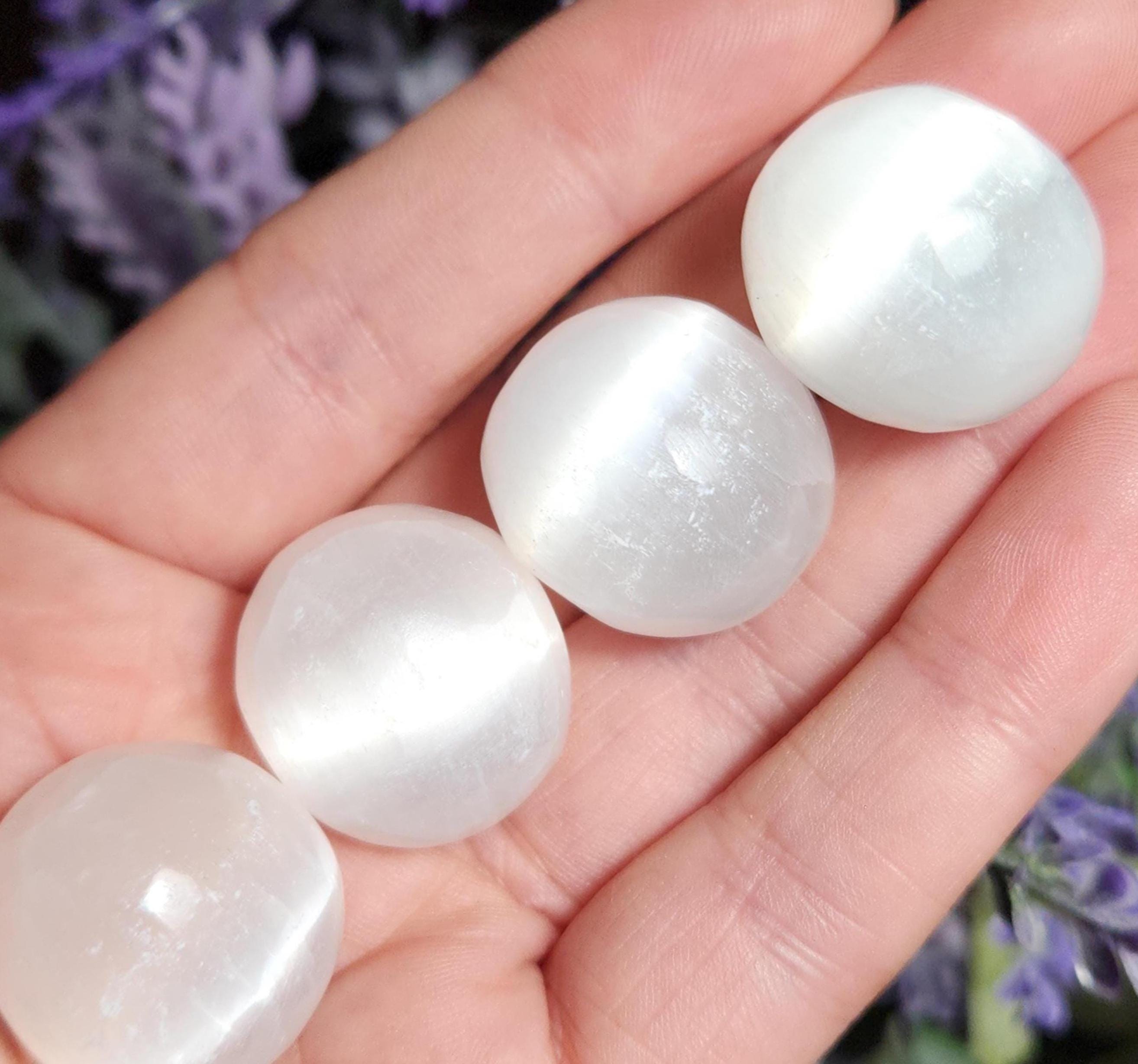 Selenite Crystal, Polished Selenite Sphere Carving, Tumbled Stone Selenite Crystal, Polished Selenite Sphere Carving, Tumbled Stone