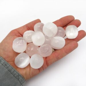 Tumbled Selenite Crystals - 1/2 Lb Bag, Chakra Reiki