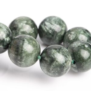 12MM Seraphinite Beads Green Bracelet Grade AA Genuine Natural Round Gemstone 8" (121518h-3063)