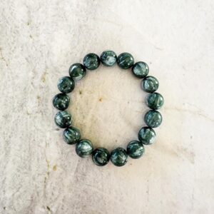 Seraphinite Bracelet - 12mm Stretch Handcrafted