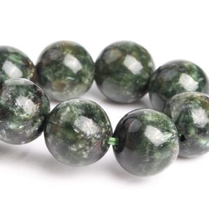 9MM Seraphinite Beads Deep Green Bracelet Grade A+ Genuine Natural Round Gemstone 7" (121501h-3048)