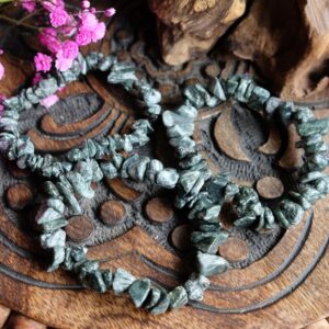 Seraphinite Chatoyant Gorgeous Quality Chunky Chip Stretch Bracelet Prosperity & Abundance