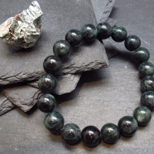 Seraphinite Clinochlore Genuine Bracelet ~ 7 Inches ~ 11.5mm Round Beads Seraphinite Clinochlore Genuine Bracelet ~ 7 Inches ~ 11.5mm Round Beads