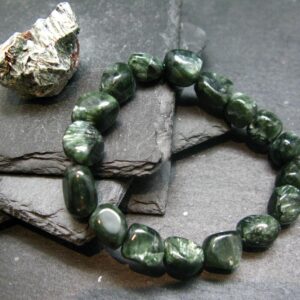 Seraphinite Clinochlore Genuine Bracelet ~ 7 Inches ~ 12mm Tumbled Beads Seraphinite Clinochlore Genuine Bracelet ~ 7 Inches ~ 12mm Tumbled Beads