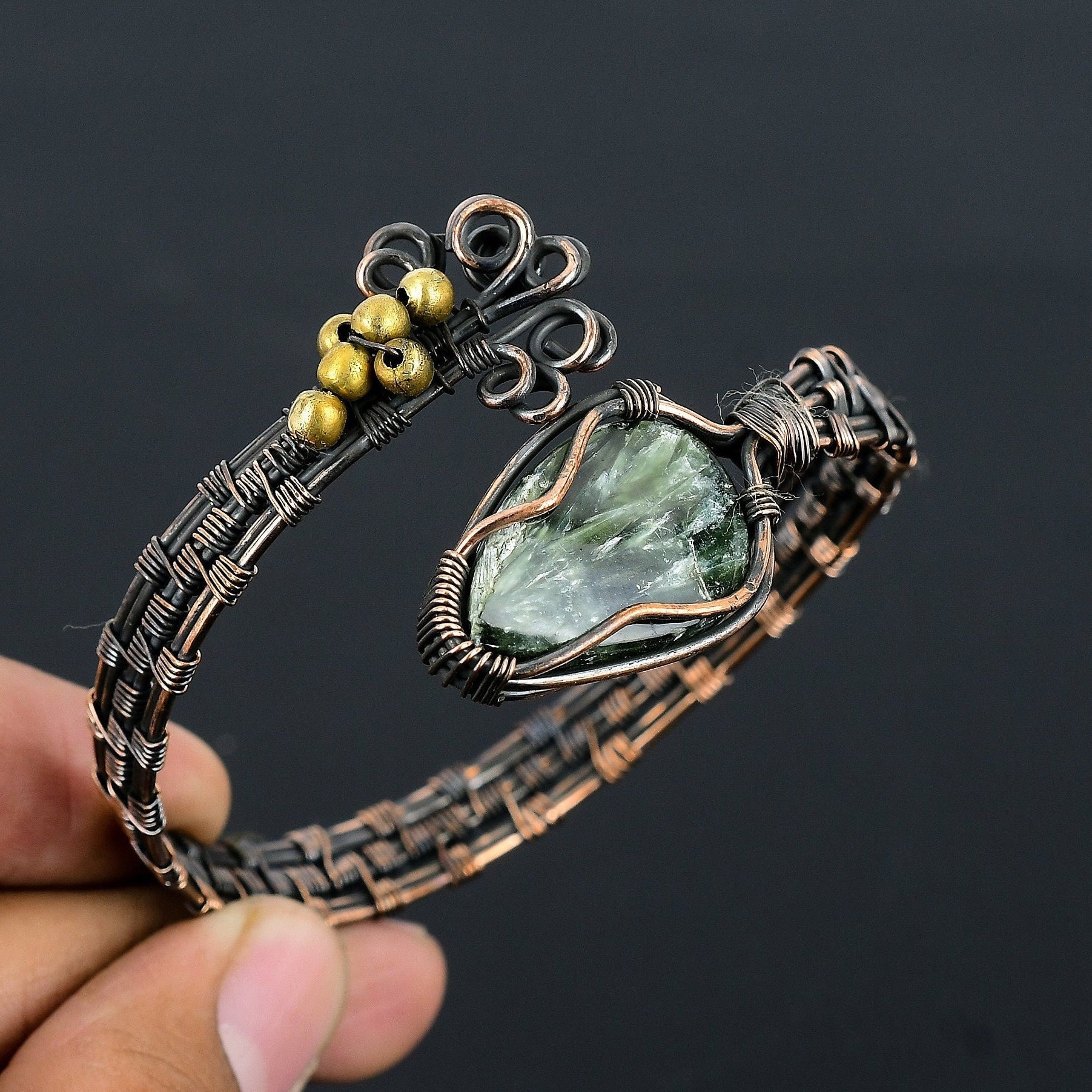 Seraphinite Copper Cuff Bracelet Seraphinite Bracelet Copper Wire Wrapped Bracelet Wire Wrapped Jewelry Handmade Jewelry Gift For Her Mother Seraphinite Copper Cuff Bracelet Seraphinite Bracelet Copper Wire Wrapped Bracelet Wire Wrapped Jewelry Handmade Jewelry Gift For Her Mother