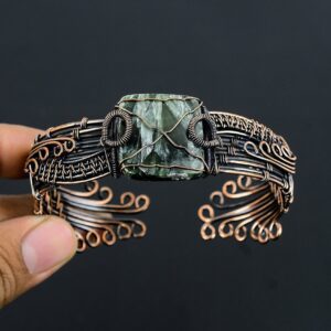 Seraphinite Cuff Bracelet, Natural Seraphinite Gemstone Copper Wire Wrapped Adjustable Bracelet Handmade Jewelry Gift For Him, Gift For Her Seraphinite Cuff Bracelet, Natural Seraphinite Gemstone Copper Wire Wrapped Adjustable Bracelet Handmade Jewelry Gift For Him, Gift For Her
