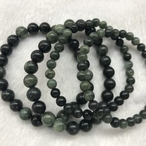Genuine Brazil New Seraphinite 6mm - 10mm Round Natural Green Gemstone Beads Finished Jewelry Bracelet Supply - 1piece
