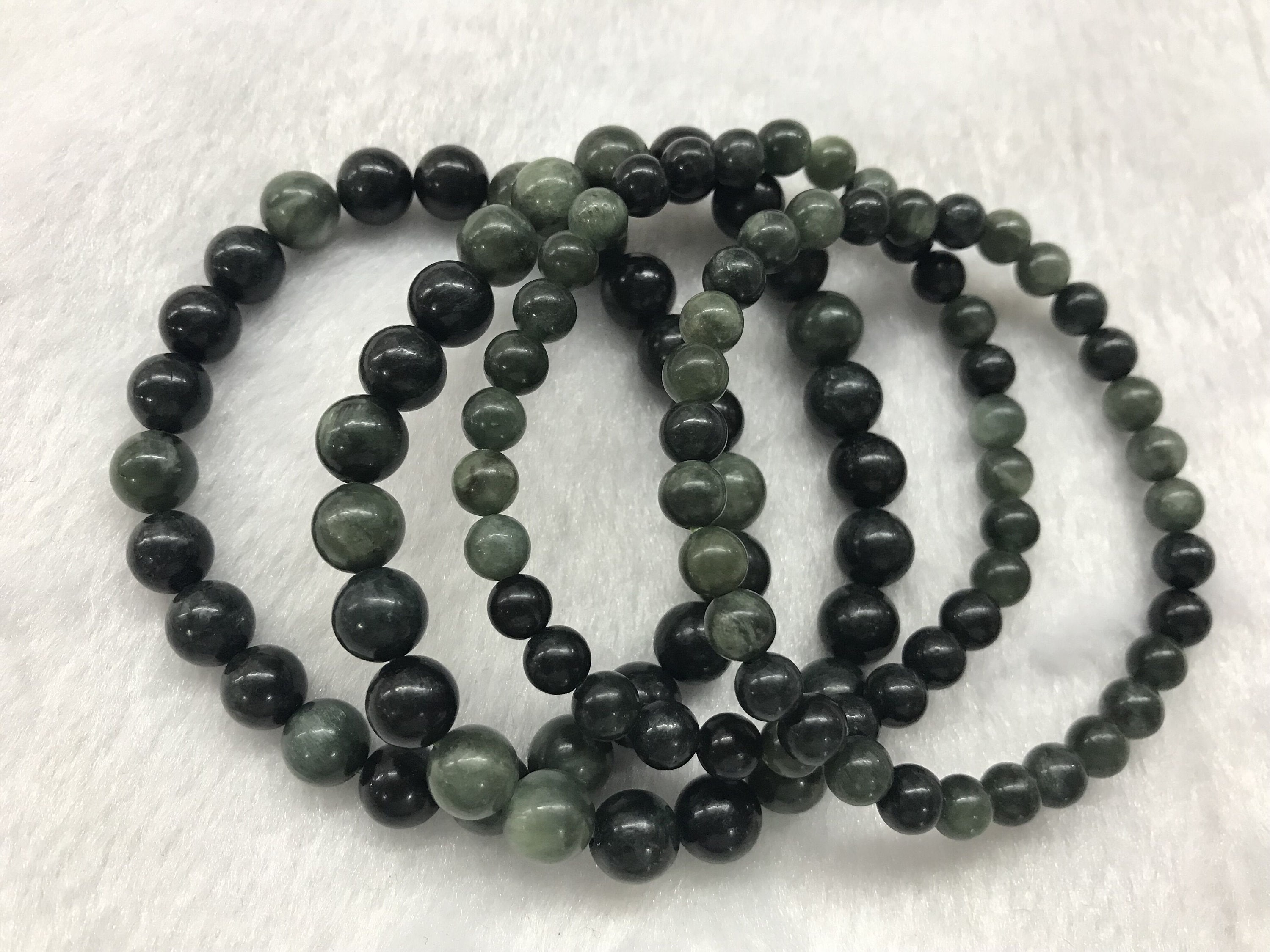 Genuine Brazil New Seraphinite 6mm - 10mm Round Natural Green Gemstone Beads Finished Jewelry Bracelet Supply - 1piece