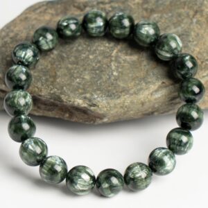 Genuine Natural Aaa Green Seraphinite Bracelet 8mm 10mm 12mm 14mm Round Shape 7" 8" For Man And Woman Genuine Natural Aaa Green Seraphinite Bracelet 8mm 10mm 12mm 14mm Round Shape 7" 8" For Man And Woman