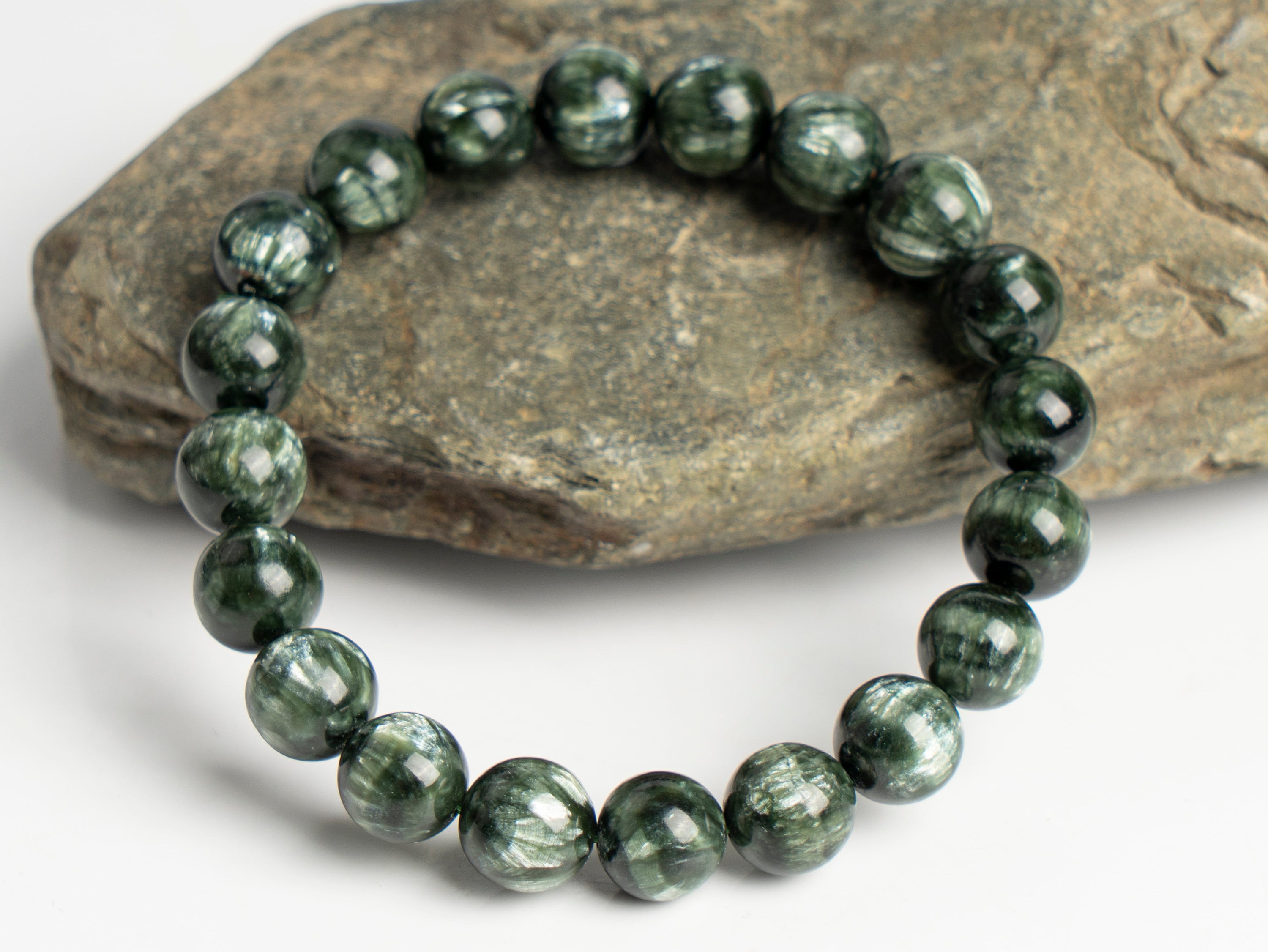Genuine Natural Aaa Green Seraphinite Bracelet 8mm 10mm 12mm 14mm Round Shape 7" 8" For Man And Woman Genuine Natural Aaa Green Seraphinite Bracelet 8mm 10mm 12mm 14mm Round Shape 7" 8" For Man And Woman