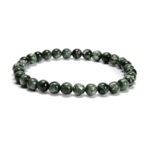 Grade Aaa Seraphinite Smooth Round Beaded Bracelet Size 6mm 7.5'' Length