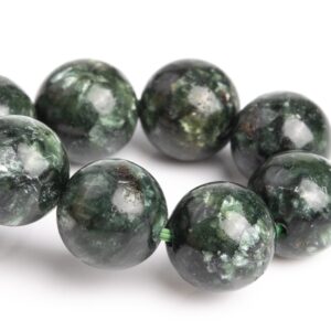 ONLY ONE 11MM Seraphinite Beads Deep Green Bracelet Grade A Genuine Natural Round Gemstone 7.5" (121372h-3007)