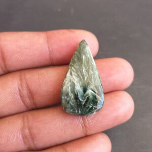 Seraphinite Cabochon: 26.5 Carat Fancy Gemstone, 34x19x6 mm Seraphinite Cabochon: 26.5 Carat Fancy Gemstone, 34x19x6 mm