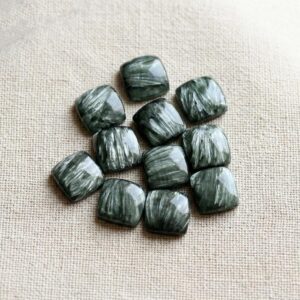 AAA+ Green Seraphinite Square Stone, All Sizes Available 3mm-25mm, Natural Seraphinite Cabochon for Ring and Pendant, Wholesale Prices AAA+ Green Seraphinite Square Stone, All Sizes Available 3mm-25mm, Natural Seraphinite Cabochon for Ring and Pendant, Wholesale Prices