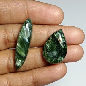 Seraphinite Cabochons: 2 Pcs. Loose Gemstone Jewelry Making, 31cts. Seraphinite Cabochons: 2 Pcs. Loose Gemstone Jewelry Making, 31cts.