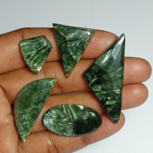 Seraphinite Cabochons: 5 Pcs. Loose Gemstone Jewelry Making, 103cts. Seraphinite Cabochons: 5 Pcs. Loose Gemstone Jewelry Making, 103cts.