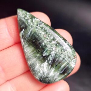 Seraphinite Crystal Cabochon (1.25-1.5"), Jewelry Making Supply Seraphinite Crystal Cabochon (1.25-1.5"), Jewelry Making Supply