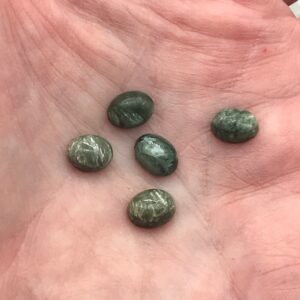Five Mini Teardrop Seraphinite Cabochons--6.28ct Five Mini Teardrop Seraphinite Cabochons--6.28ct