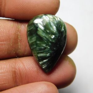 Seraphinite Gemstone Cabochon, Loose Stone (17cts, 23x15 Mm) Seraphinite Gemstone Cabochon, Loose Stone (17cts, 23x15 Mm)