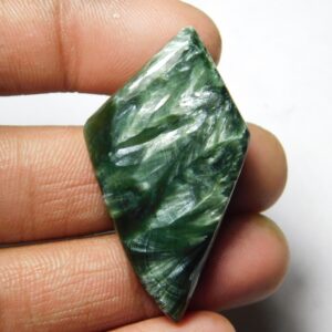 Seraphinite Gemstone Cabochon, Loose Stone, Jewelry Making (43x24 Mm 39cts.) Seraphinite Gemstone Cabochon, Loose Stone, Jewelry Making (43x24 Mm 39cts.)