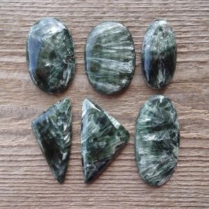 Green Seraphinite Cabochon, Natural Gemstone Oval Cabochons, Green Seraphinite, Gemstone Cabochon For Jewelry Making