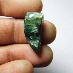Seraphinite Cabochon: Loose Gemstone For Jewelry Making (22x9 Mm, 12 Cts) Seraphinite Cabochon: Loose Gemstone For Jewelry Making (22x9 Mm, 12 Cts)