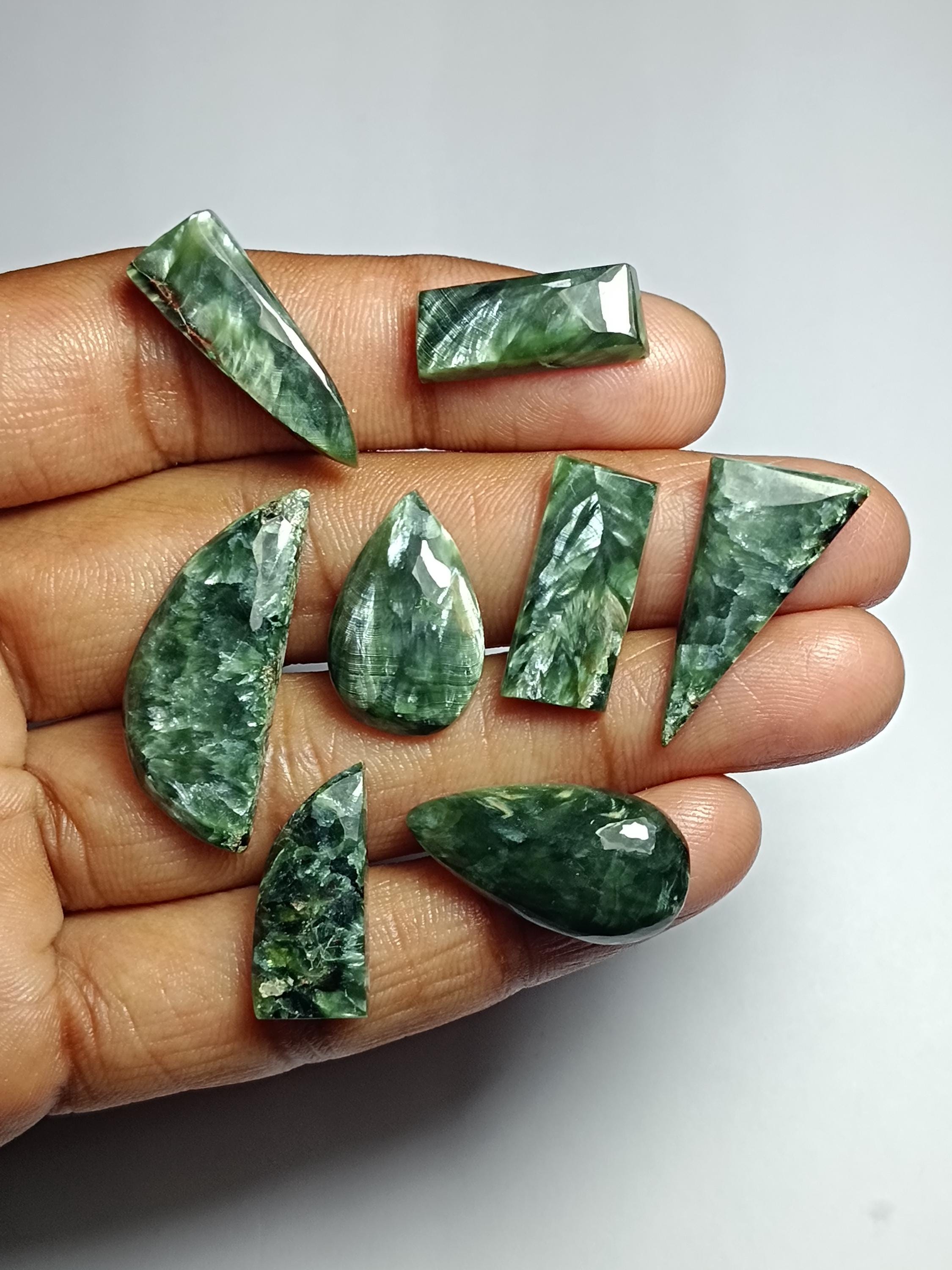 Seraphinite Cabochon Lot: Jewelry Making Gemstones (64 Cts.)