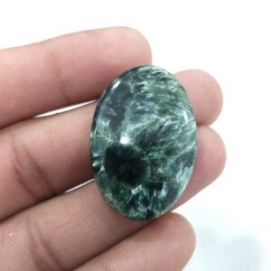 Oval Seraphinite Cabochon: AAA Quality Gemstone (35x24x6 MM) Oval Seraphinite Cabochon: AAA Quality Gemstone (35x24x6 MM)