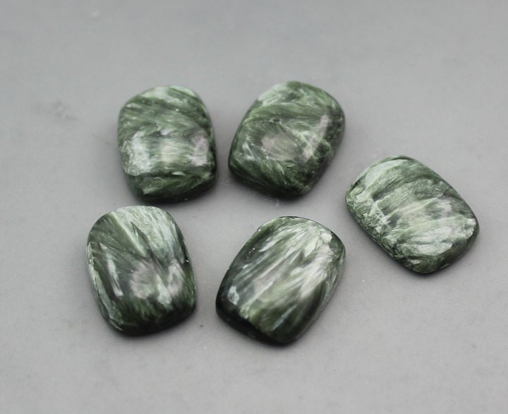 Russian Seraphinite Rectangular Shaped Cabochon