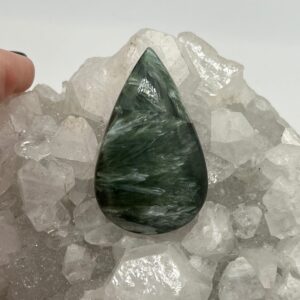 Teardrop Seraphinite Cabochon 44.30ct Teardrop Seraphinite Cabochon 44.30ct