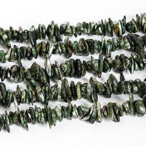 4-10mm Green Pebble Chips Seraphinite Beads Grade Aa Genuine Natural Gemstone Full Strand Loose Beads Bulk Lot Options