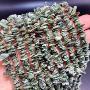 Full 16' Natural Aa Grade Seraphinite 5~10mm Size Chip Beads,bracelets/necklace For Jewelry Making Beads,gemstone Freeform Chip Nugget Beads