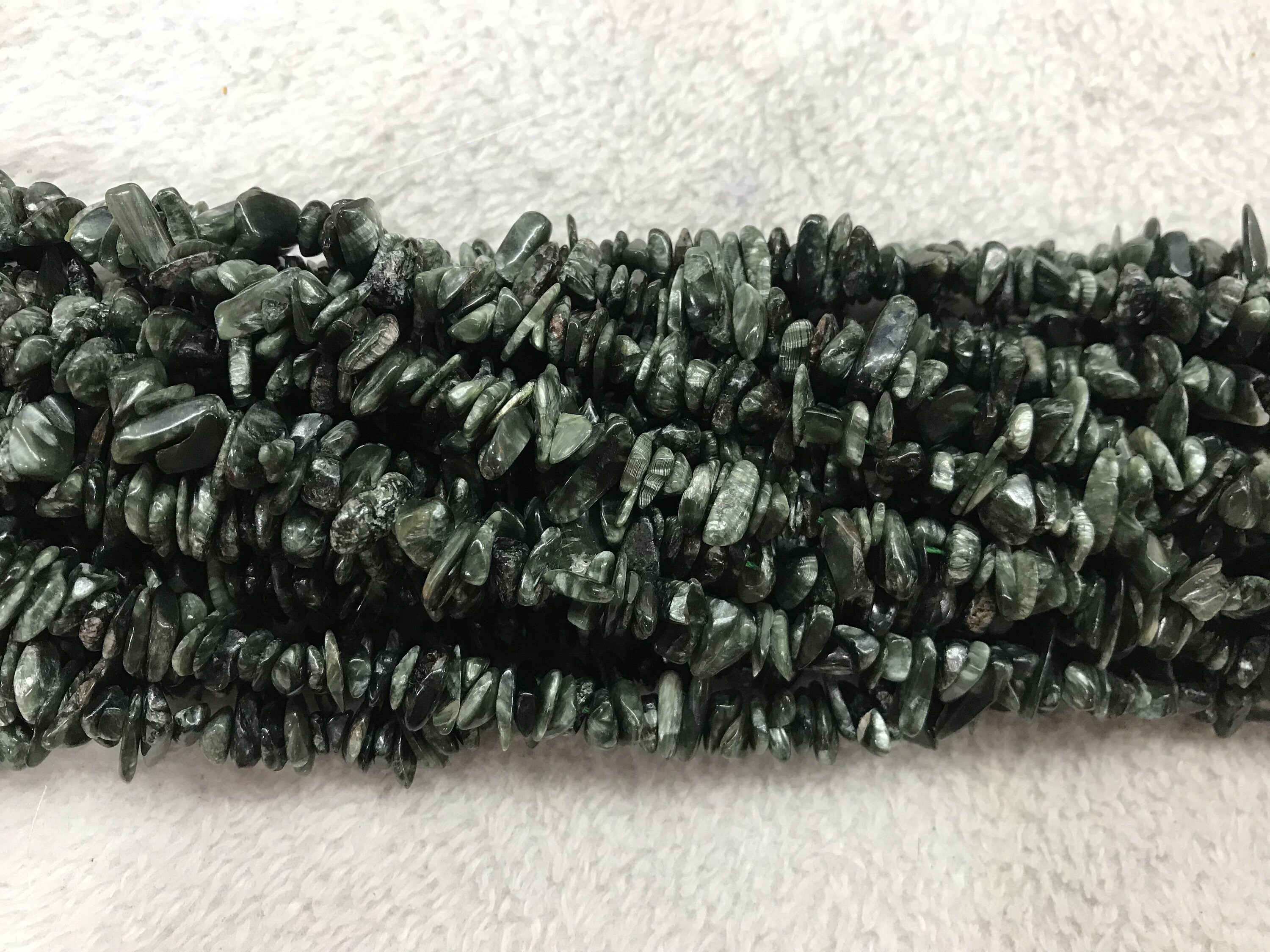 Natural Seraphinite 5-12mm Chips Genuine Gemstone Green Nugget Loose Beads 15inch Jewelry Supply Bracelet Necklace Material Wholesale