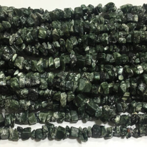 New Brand Natural Seraphinite Uncut Chips Shape Gemstone Beads, 34 Inch Beads Strand For Making Jewelry