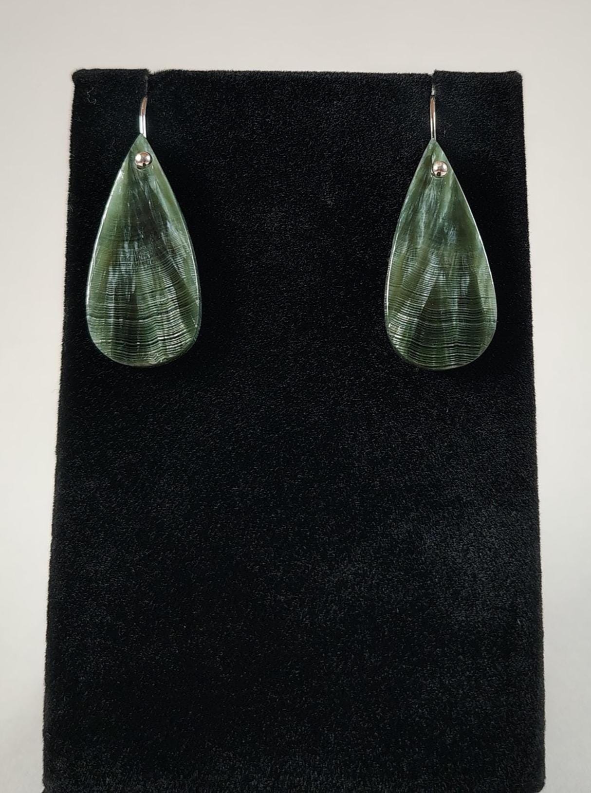 Seraphinite And Sterling Silver Earrings Handmade By Chris Hay