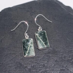 Angel Wings - Natural Seraphinite Sterling Silver Earrings Angel Wings - Natural Seraphinite Sterling Silver Earrings