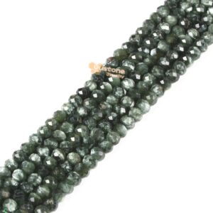 02060 3mm To 4mm Faceted Green Seraphinite Gemstone Rondelle Loose Beads 16" 02060 3mm To 4mm Faceted Green Seraphinite Gemstone Rondelle Loose Beads 16"