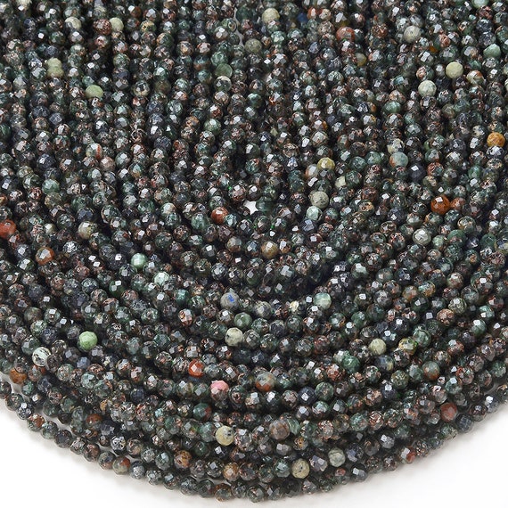 3mm Natural Russian Seraphinite Gemstone Micro Faceted Round Beads 15 Inch Full Strand Bulk Lot 1,2,6,12 And 50 (80016224-p50)