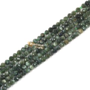 3mm To 4mm Green Seraphinite Faceted Round Loose Beads Strand 15.5-16" Diy Jewelry Making 3mm To 4mm Green Seraphinite Faceted Round Loose Beads Strand 15.5-16" Diy Jewelry Making