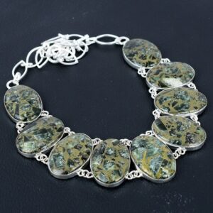 Handmade Seraphinite Necklace: 925 Sterling Silver, Adjustable Chain Handmade Seraphinite Necklace: 925 Sterling Silver, Adjustable Chain