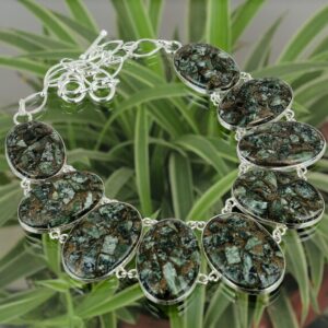 Handmade Copper Seraphinite 925 Sterling Silver Necklace Handmade Copper Seraphinite 925 Sterling Silver Necklace