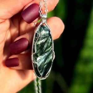 Seraphinite necklace - in sterling silver - Seraphinite crystal Seraphinite necklace - in sterling silver - Seraphinite crystal