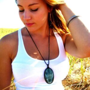 Mothers Day Gift, Seraphinite Gemstone Necklace, Seraphinite Macrame Necklace, Gemstone Gift Idea, Gift Ideas For The, Boho Beauty